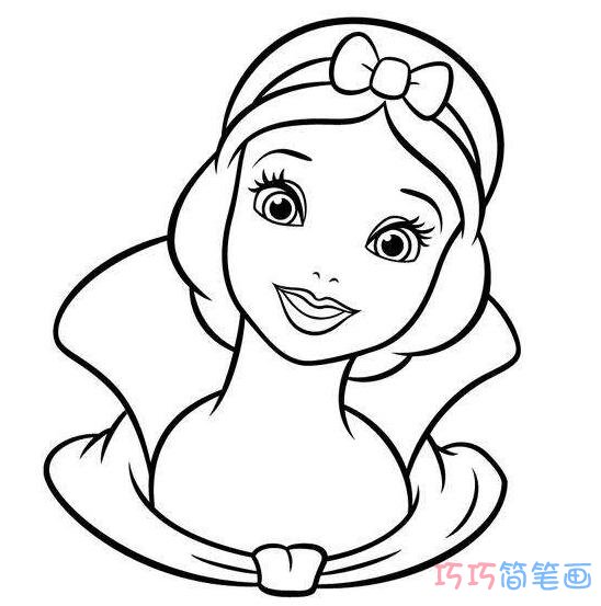 白雪公主的头像怎么画_白雪公主简笔画图片