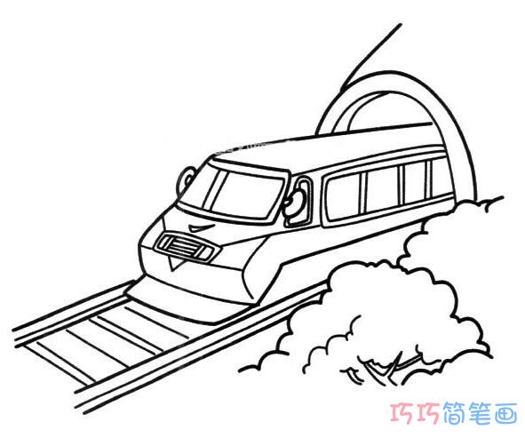 儿童动车出站怎么画简单_火车简笔画图片