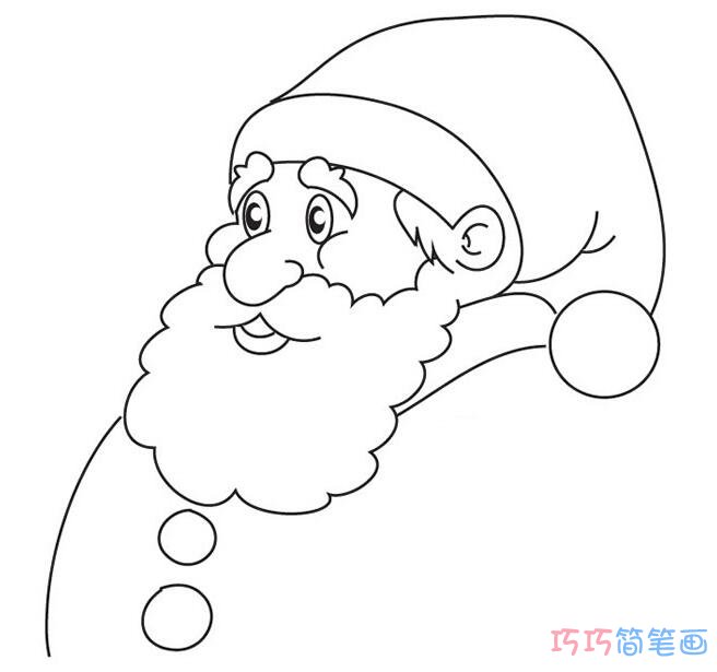 儿童圣诞老人头像怎么画简单可爱_圣诞老人简笔画图片