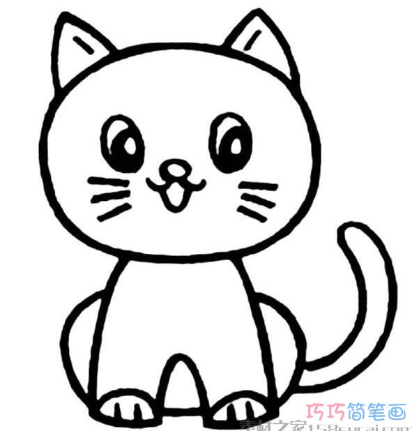 儿童卡通小花猫怎么画简单可爱_小猫简笔画图片