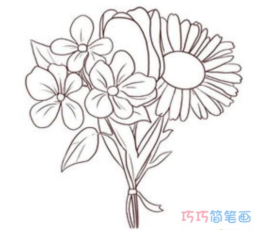 怎么画一束美丽好看的茉莉花_茉莉花简笔画图片