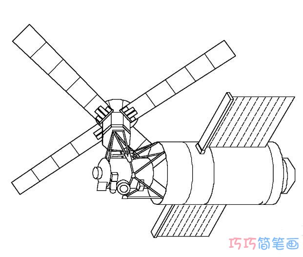 素描人造卫星怎么画好看简单_卫星简笔画图片