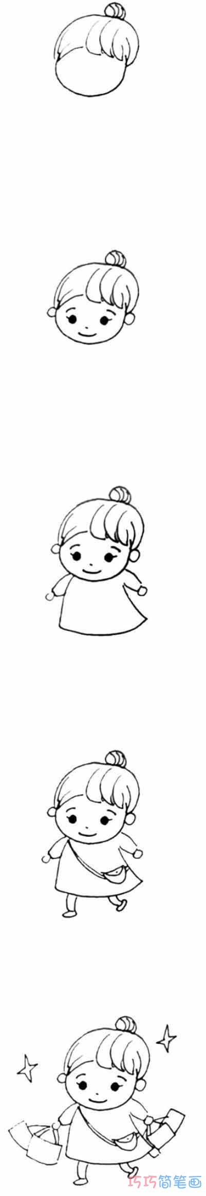 卡通妈妈怎么画简单可爱_带步骤图妈妈简笔画图片