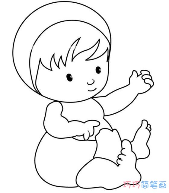 如何绘画小婴儿呆萌可爱_手绘小婴儿简笔画图片
