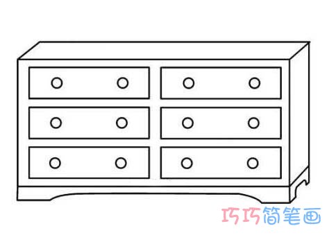 儿童画柜子简笔画怎么画带抽屉简单好看
