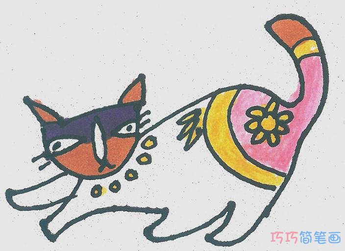 白色小猫咪简笔画画法图片步骤