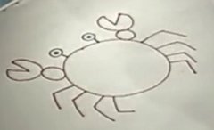 动物简笔画:螃蟹的画法详细步骤图简单可爱