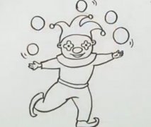人物简笔画:小丑的画法