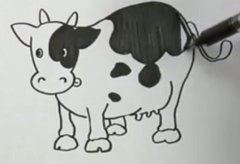 动物简笔画:奶牛的画法
