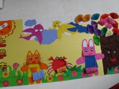 幼儿园墙面布置图片:上学去啦