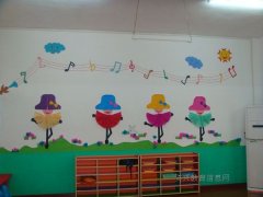 幼儿园教室环境布置图片:美丽的音符墙面