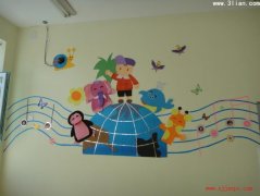 幼儿园墙面布置图片:开学上幼儿园