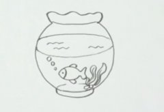 鱼缸简笔画-幼儿简笔画教程