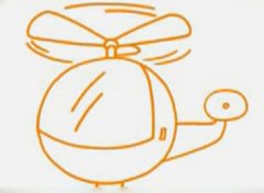 卡通直升机简笔画-幼儿简笔画教程