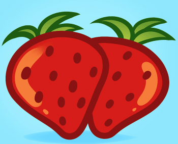 大红色的草莓简笔画