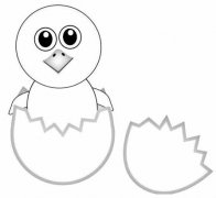 如何画卡通小鸡出壳:小动物简笔画