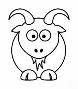 如何画卡通山羊:动物简笔画