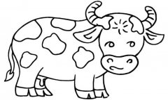 如何画卡通奶牛的简笔画
