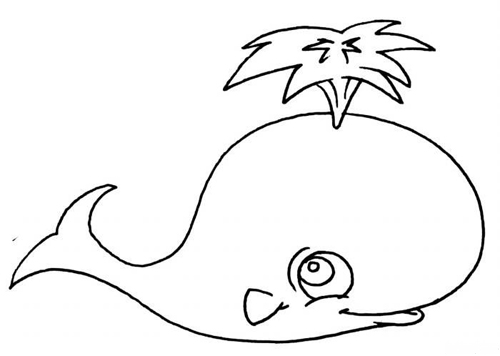 卡通版鲸鱼简笔画