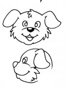 如何画卡通小狗的头简笔画