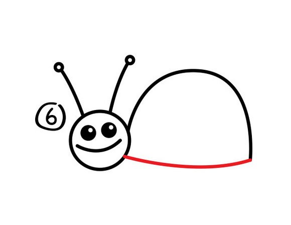 卡通蜗牛简笔画步骤六