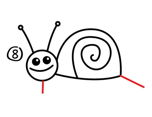 卡通蜗牛简笔画步骤八