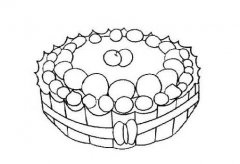 简单一层水果生日蛋糕简笔画图片