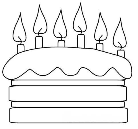 三层奶油大生日蛋糕简笔画图片