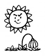 花朵简笔画图片:太阳炙烤的花朵
