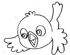 可爱兴奋的小鸟简笔画图片