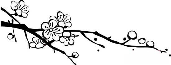 梅花树枝简笔画图片
