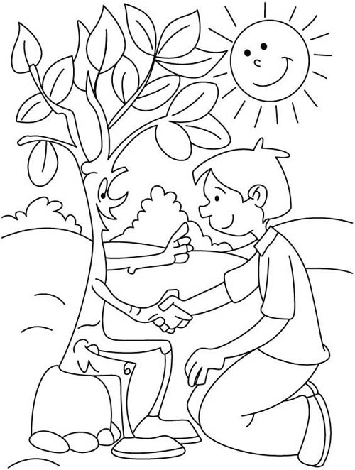 儿童卡通大树简笔画