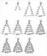 漂亮的圣诞树简笔画教程