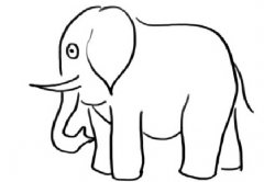 漫步中的大象简笔画图片 走路的大象怎么画
