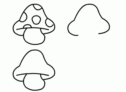 蘑菇简笔画步骤,蘑菇的画法