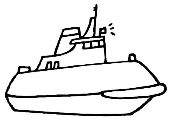 如何画海上军舰轮船简笔画军舰的画法及步骤教程