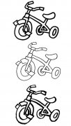 如何画儿童三轮自行车简笔画图片,脚踏车的画法