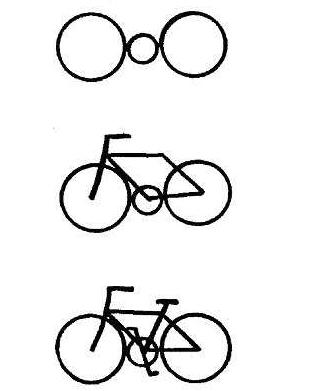 分步骤幼儿自行车简笔画图片