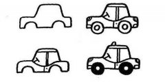 怎么画幼儿小汽车简笔画图片,分步小汽车的画法