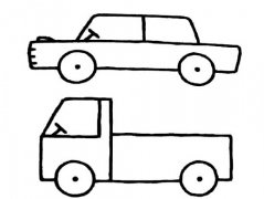 卡通幼儿小轿车卡车的简笔画图片大全分享