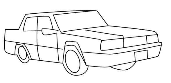 怎么画小轿车简笔画素描