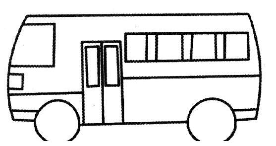 卡通小型公共汽车简笔画图片