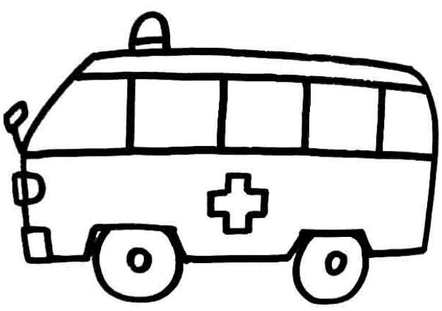 如何画幼儿卡通救护车的简笔画图片