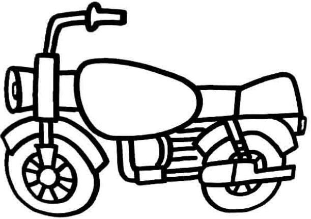 卡通幼儿摩托车的简笔画图片