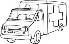 如何画大型幼儿卡通救护车简笔画的图片教程