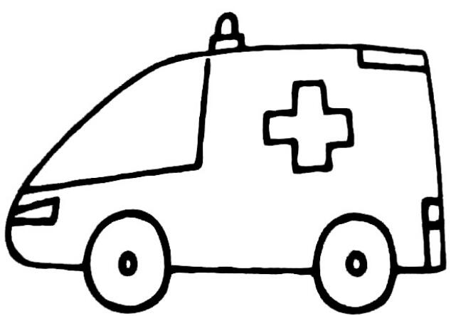 医院和救护车的画法图片