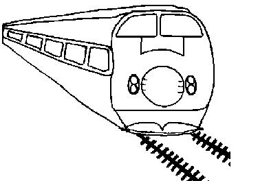 正在铁路中行驶的火车简笔画