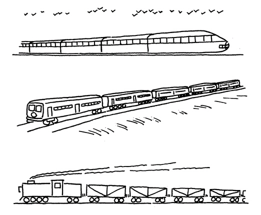 铁路上的小火车简笔画图片