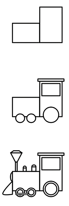 简单可爱的小火车简笔画