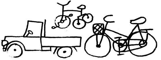 卡通自行车简笔画